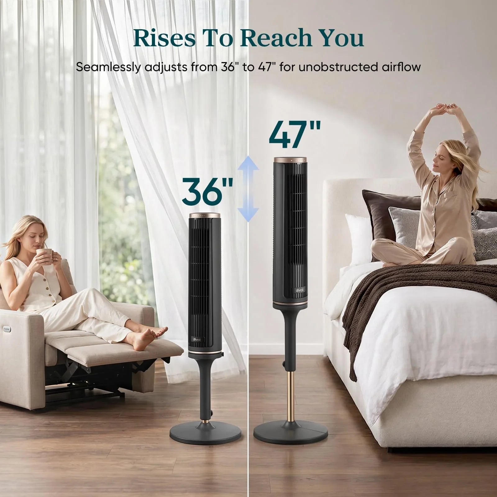LEVOIT Windi Lift Smart Tower Fan