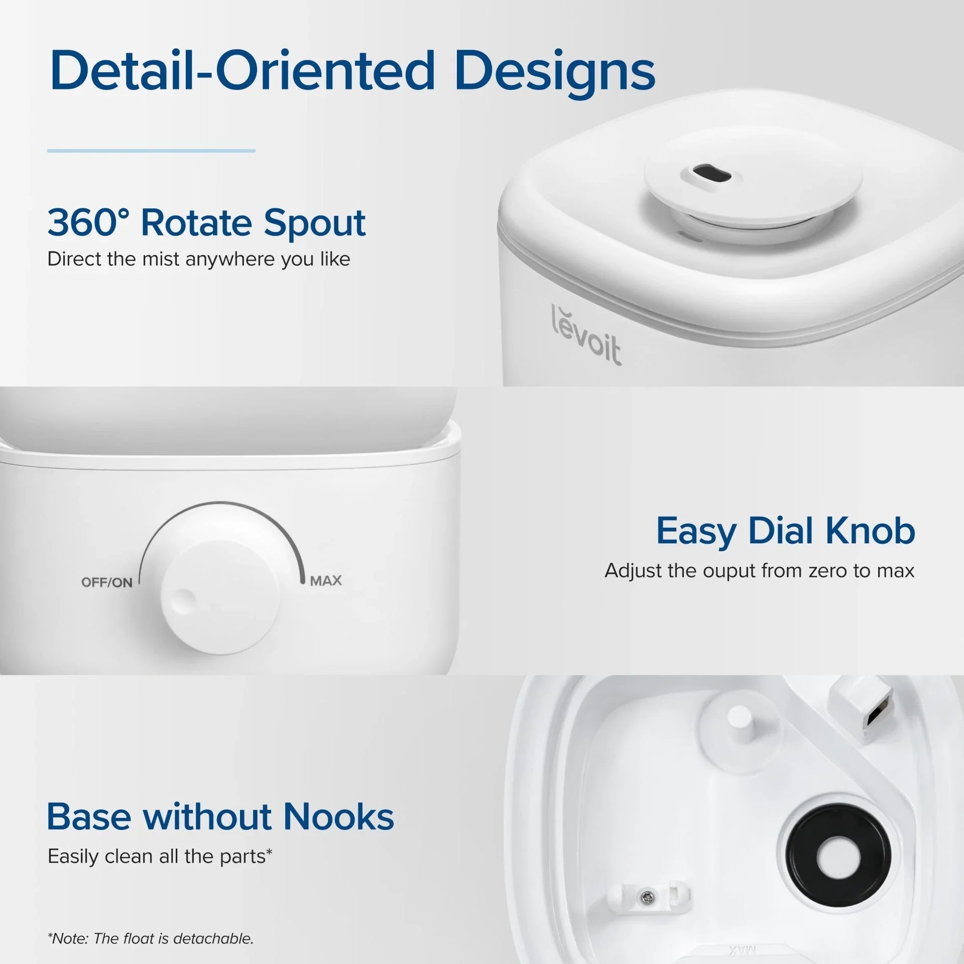 LEVOIT Classic 160 2.5L Top Fill Ultrasonic Humidifiers for Bedroom